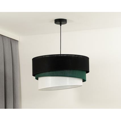 Duolla - Hanglamp aan een koord TRIO 1xE27/15W/230V diameter 45 cm zwart/groen/wit