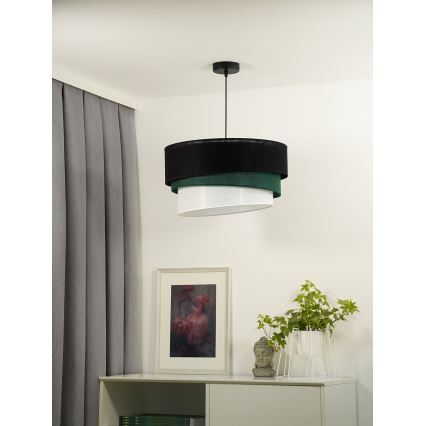 Duolla - Hanglamp aan een koord TRIO 1xE27/15W/230V diameter 45 cm zwart/groen/wit