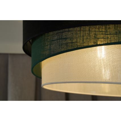 Duolla - Hanglamp aan een koord TRIO 1xE27/15W/230V diameter 45 cm zwart/groen/wit