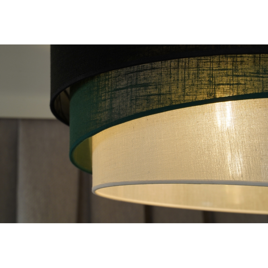 Duolla - Hanglamp aan een koord TRIO 1xE27/15W/230V diameter 45 cm zwart/groen/wit