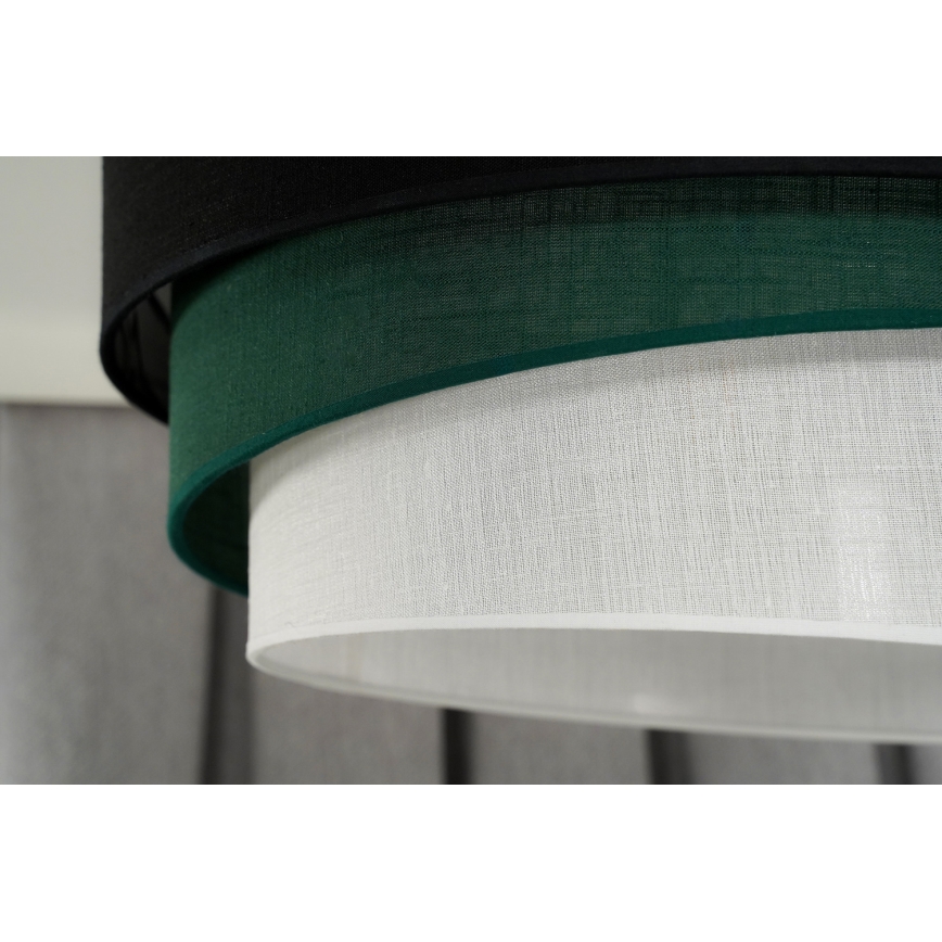 Duolla - Hanglamp aan een koord TRIO 1xE27/15W/230V diameter 45 cm zwart/groen/wit