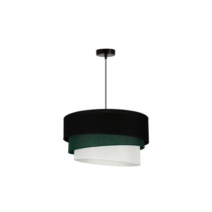 Duolla - Hanglamp aan een koord TRIO 1xE27/15W/230V diameter 45 cm zwart/groen/wit