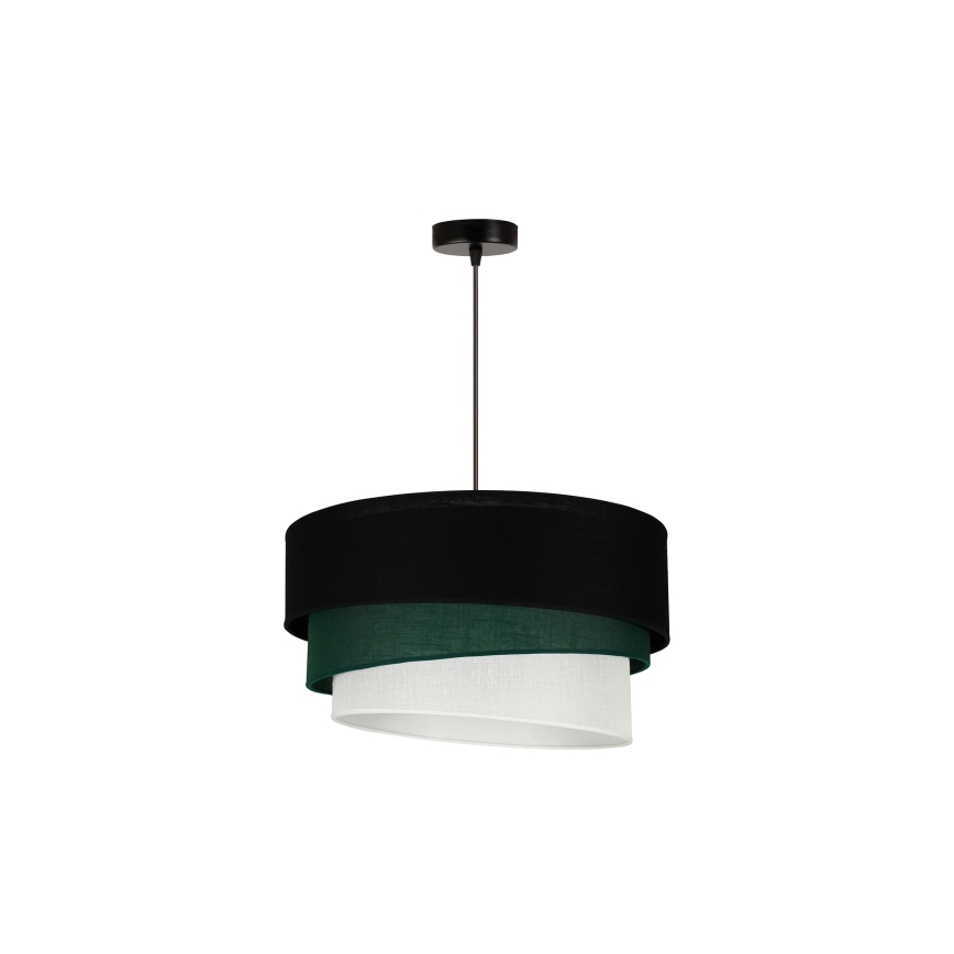 Duolla - Hanglamp aan een koord TRIO 1xE27/15W/230V diameter 45 cm zwart/groen/wit