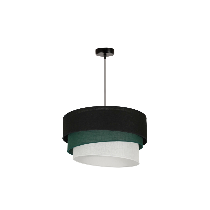 Duolla - Hanglamp aan een koord TRIO 1xE27/15W/230V diameter 45 cm zwart/groen/wit