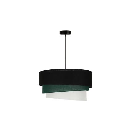 Duolla - Hanglamp aan een koord TRIO 1xE27/15W/230V diameter 45 cm zwart/groen/wit