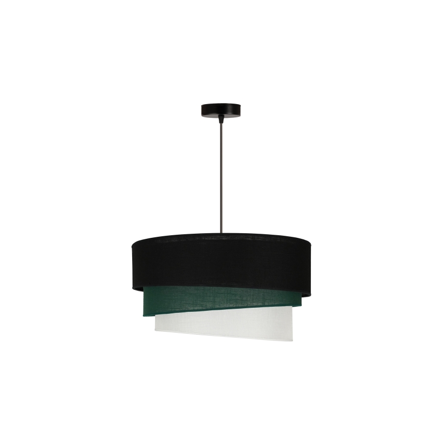 Duolla - Hanglamp aan een koord TRIO 1xE27/15W/230V diameter 45 cm zwart/groen/wit