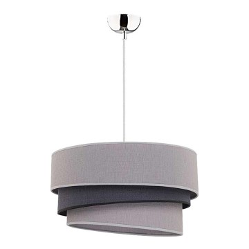 Duolla - Hanglamp aan een koord TRIO 1xE27/40W/230V diameter 45 cm grijs/zwart