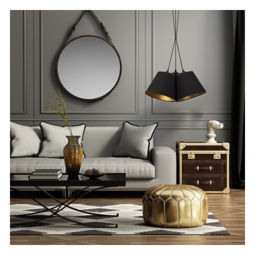 Duolla - Hanglamp aan een koord TWIGGY 3xE27/40W/230V diameter 45 cm zwart