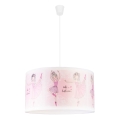 Duolla - Hanglamp aan een koord voor kinderkamer met ballerina's PRINT M 1x E27 / 40W / 230V