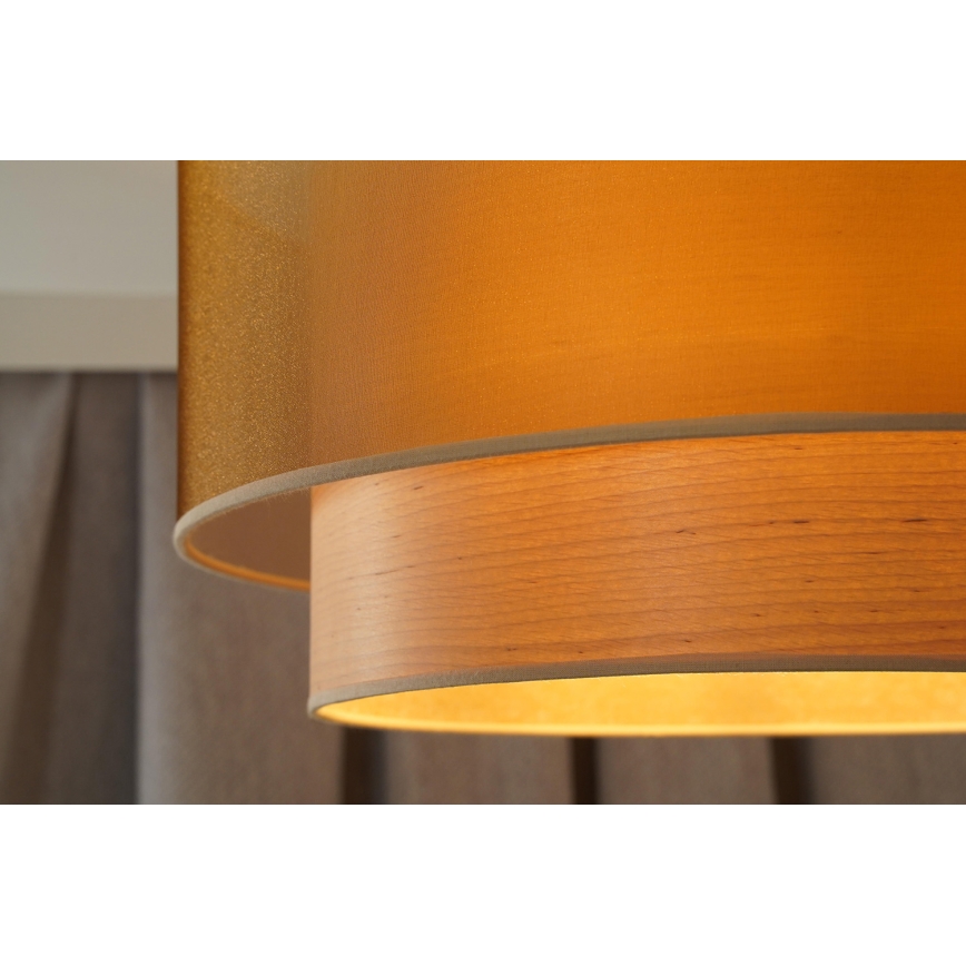 Duolla - Hanglamp aan een koord WOOD BOHO 1xE27/15W/230V diameter 45 cm koper/beige