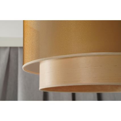 Duolla - Hanglamp aan een koord WOOD BOHO 1xE27/15W/230V diameter 45 cm koper/beige