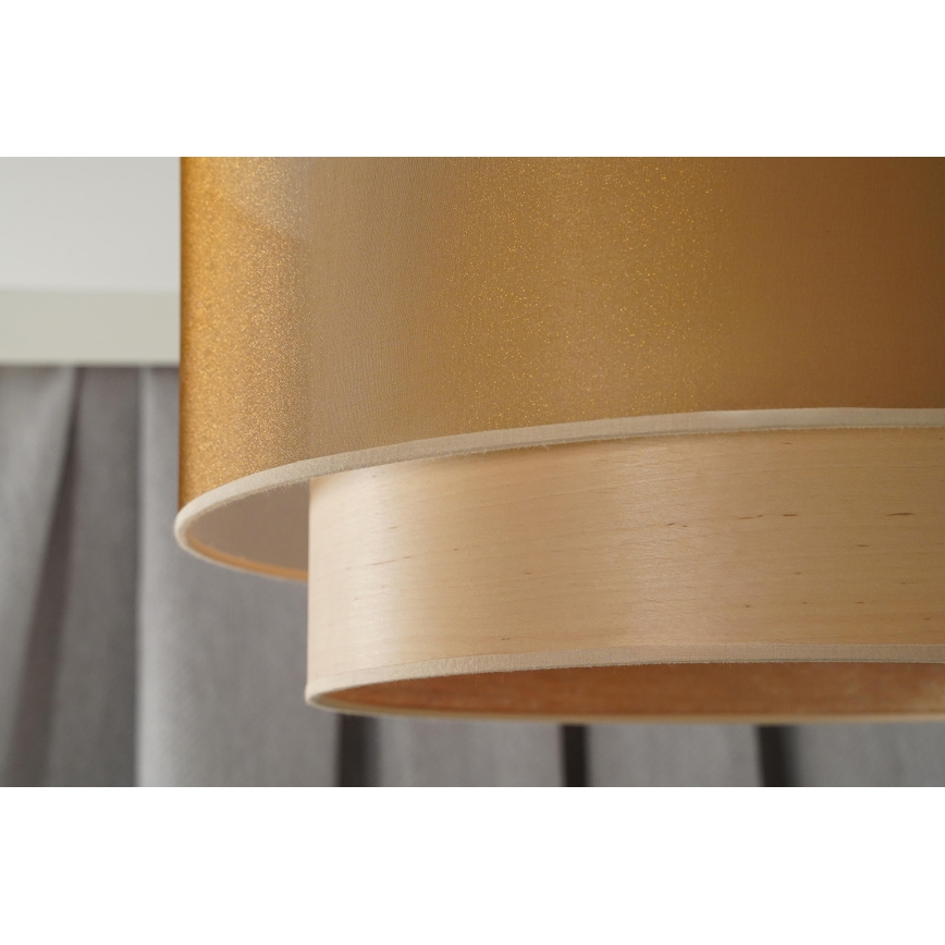 Duolla - Hanglamp aan een koord WOOD BOHO 1xE27/15W/230V diameter 45 cm koper/beige