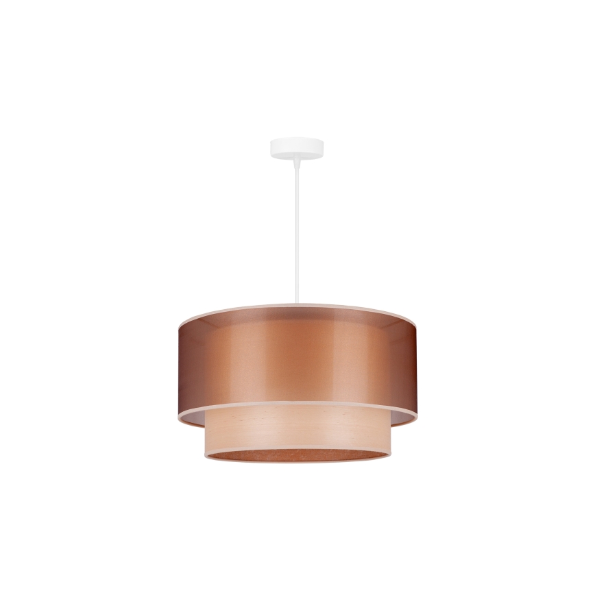 Duolla - Hanglamp aan een koord WOOD BOHO 1xE27/15W/230V diameter 45 cm koper/beige