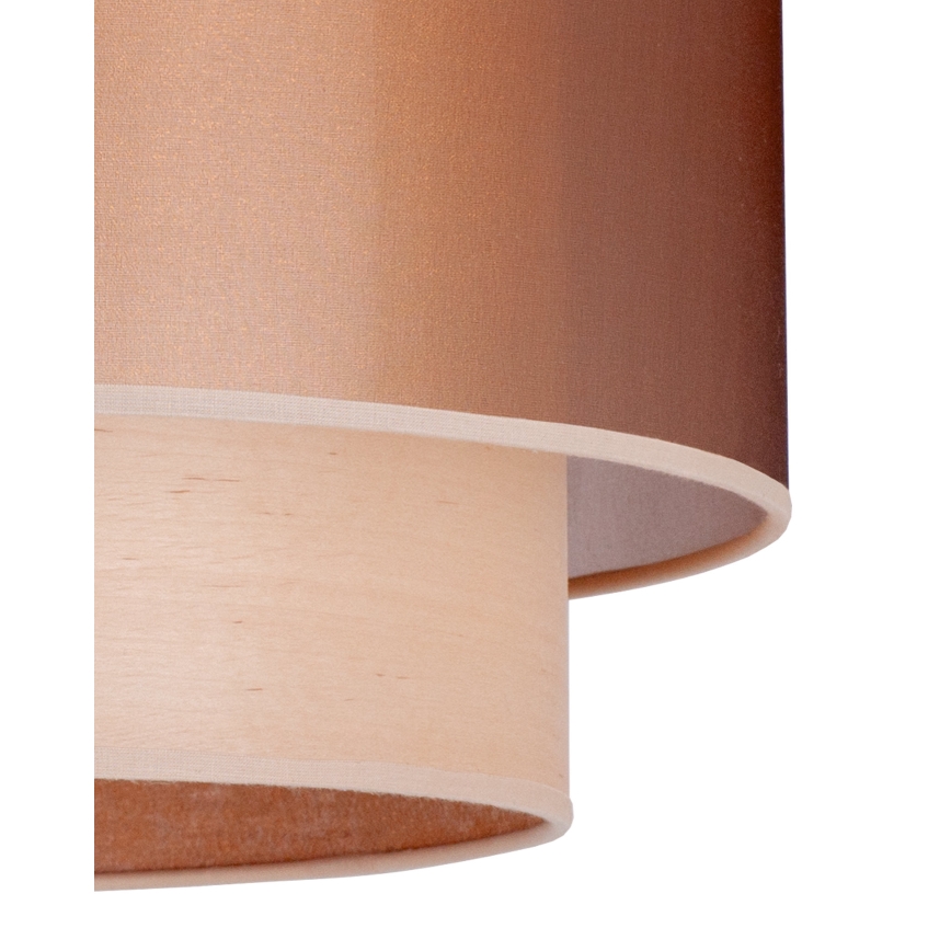 Duolla - Hanglamp aan een koord WOOD BOHO 1xE27/15W/230V diameter 45 cm koper/beige