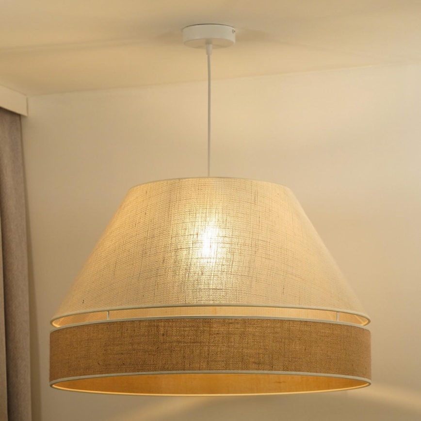 Duolla - Hanglamp aan een koord YUTE AVIGNON 1xE27/15W/230V diameter 60 cm grijs/bruin