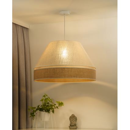 Duolla - Hanglamp aan een koord YUTE AVIGNON 1xE27/15W/230V diameter 60 cm grijs/bruin