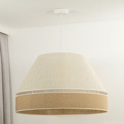 Duolla - Hanglamp aan een koord YUTE AVIGNON 1xE27/15W/230V diameter 60 cm grijs/bruin