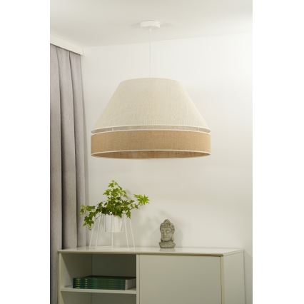 Duolla - Hanglamp aan een koord YUTE AVIGNON 1xE27/15W/230V diameter 60 cm grijs/bruin