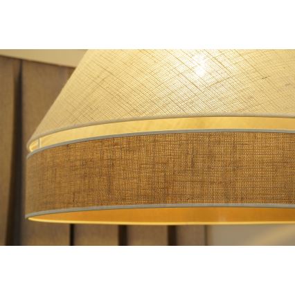 Duolla - Hanglamp aan een koord YUTE AVIGNON 1xE27/15W/230V diameter 60 cm grijs/bruin
