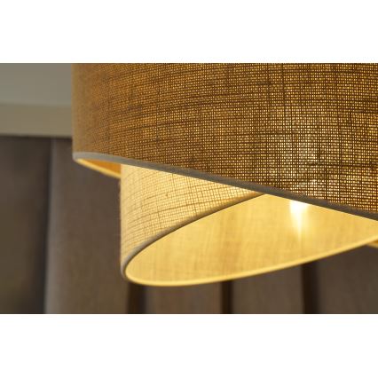 Duolla - Hanglamp aan een koord YUTE CELLO 1xE27/15W/230V diameter 45 cm bruin/grijs
