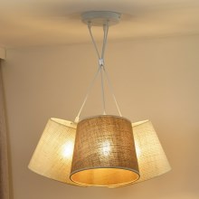 Duolla - Hanglamp aan een koord YUTE ROSSA 3xE27/15W/230V grijs/bruin