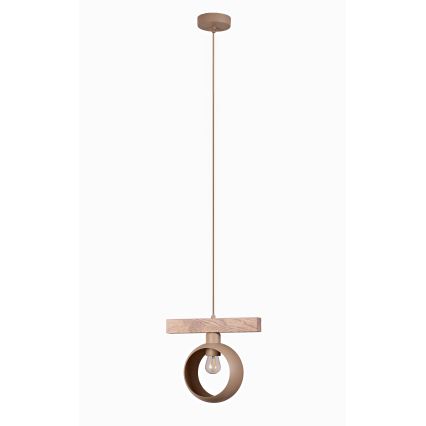Duolla - Hanglamp aan kabel IRONLINE 1xE27/15W/230V grenen/eiken/beige