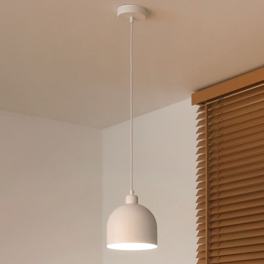 Duolla - Hanglamp aan kabel IRONLINE 1xE27/15W/230V pr. 17 cm wit