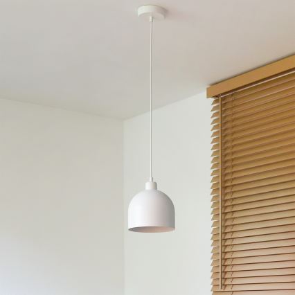 Duolla - Hanglamp aan kabel IRONLINE 1xE27/15W/230V pr. 17 cm wit