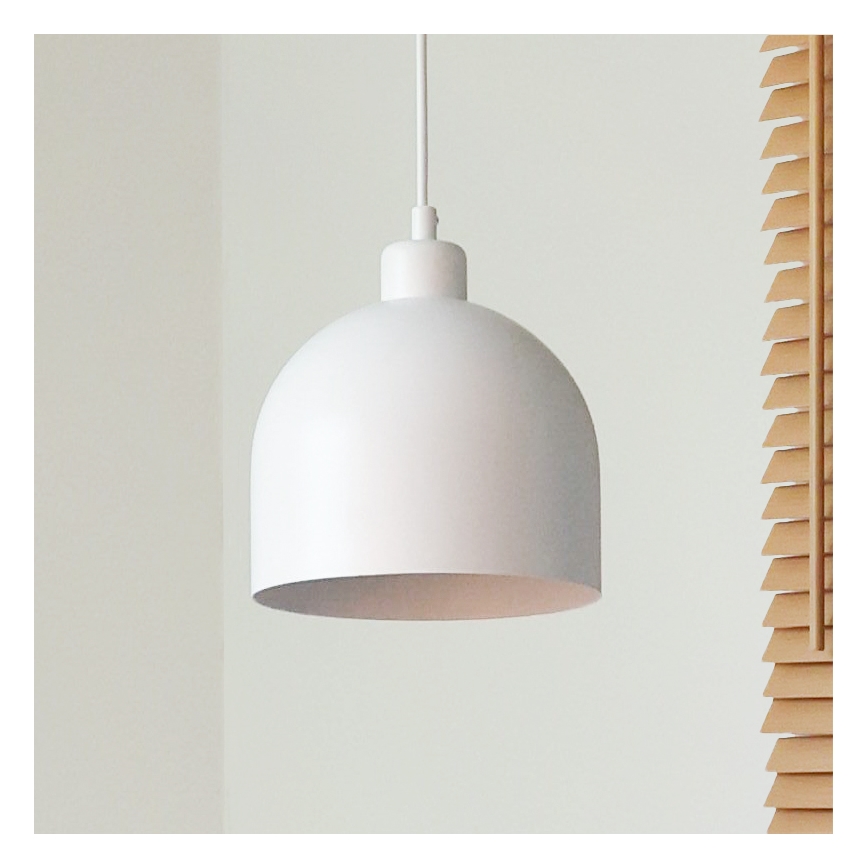 Duolla - Hanglamp aan kabel IRONLINE 1xE27/15W/230V pr. 17 cm wit