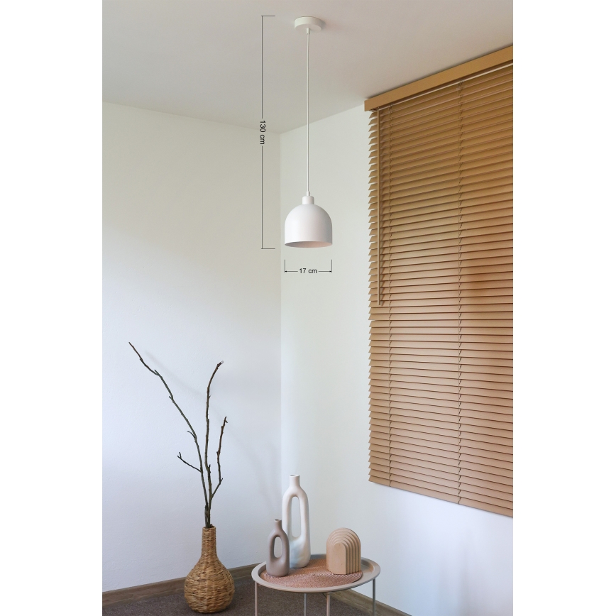 Duolla - Hanglamp aan kabel IRONLINE 1xE27/15W/230V pr. 17 cm wit