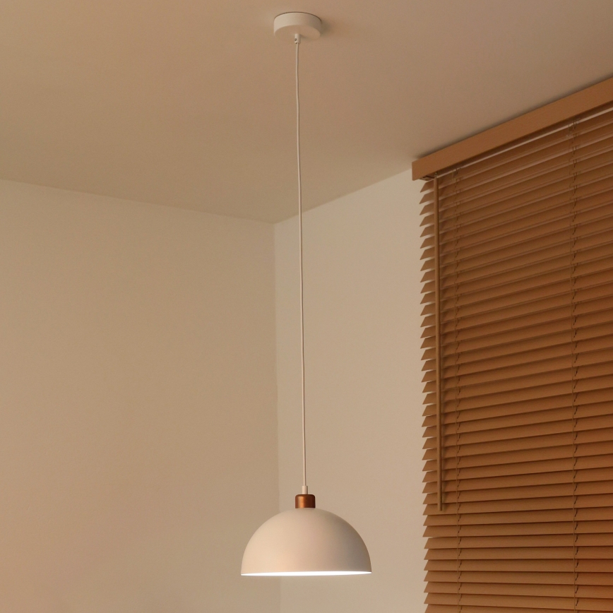 Duolla - Hanglamp aan kabel IRONLINE 1xE27/15W/230V Ø 27 cm wit/koper