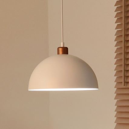 Duolla - Hanglamp aan kabel IRONLINE 1xE27/15W/230V Ø 27 cm wit/koper