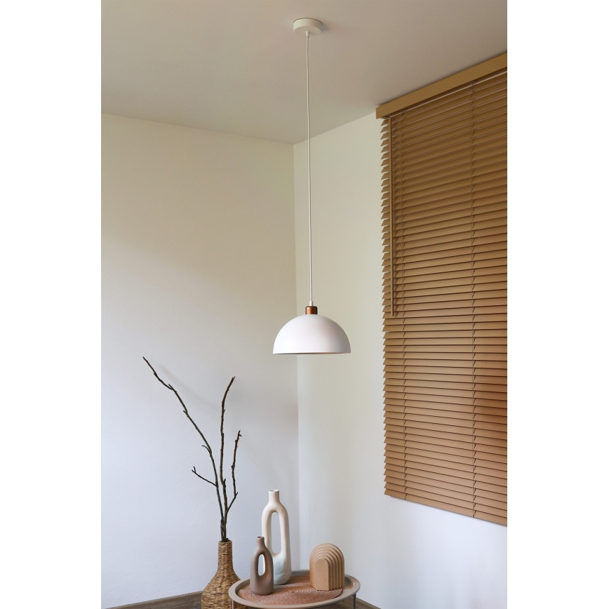 Duolla - Hanglamp aan kabel IRONLINE 1xE27/15W/230V Ø 27 cm wit/koper