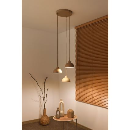 Duolla - Hanglamp aan kabel IRONLINE 3xE27/15W/230V beige
