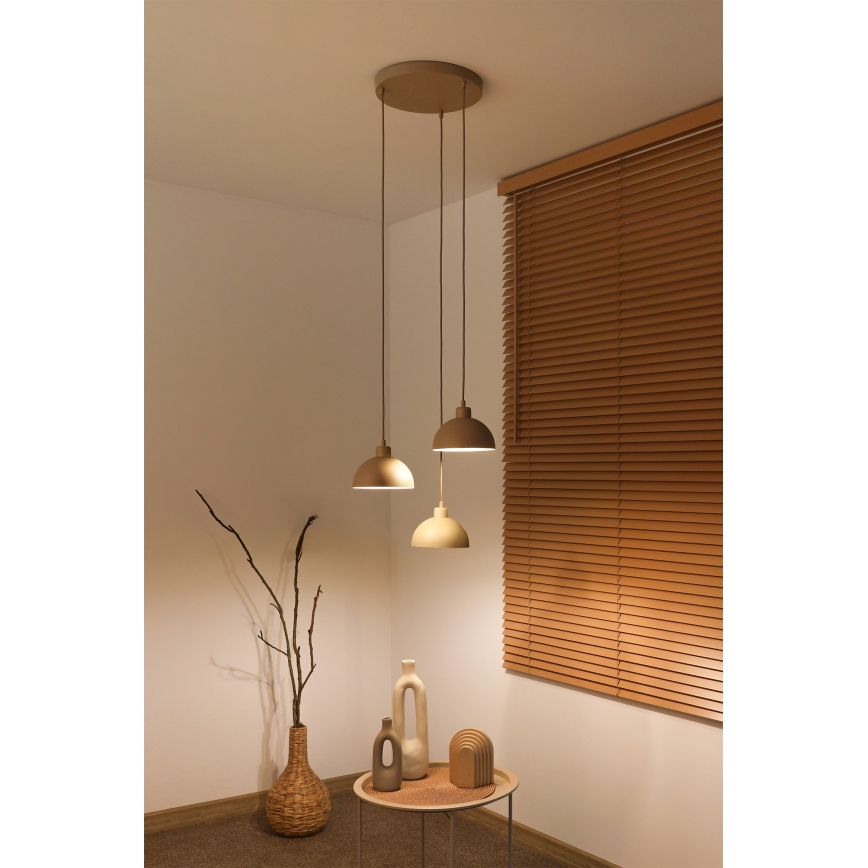 Duolla - Hanglamp aan kabel IRONLINE 3xE27/15W/230V beige