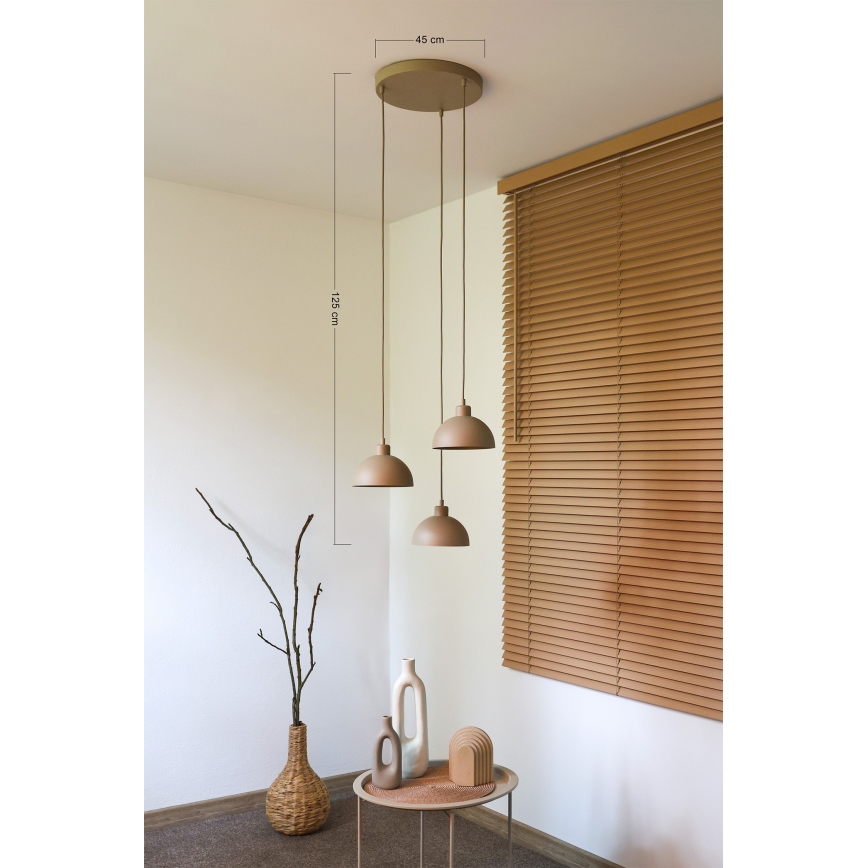 Duolla - Hanglamp aan kabel IRONLINE 3xE27/15W/230V beige