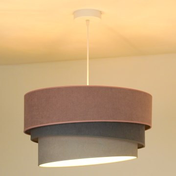 Duolla - Hanglamp aan kabel TRIO 1xE27/15W/230V Ø 45 cm roze/grijs/wit