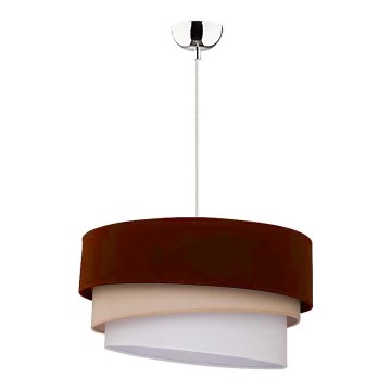 Duolla - Hanglamp aan kabel TRIO 1xE27/40W/230V Ø 45 cm bruin/beige/wit