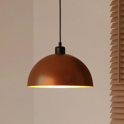 Duolla - Hanglamp aan snoer IRONLINE 1xE27/15W/230V Ø 27 cm koper/zwart