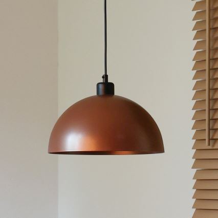 Duolla - Hanglamp aan snoer IRONLINE 1xE27/15W/230V Ø 27 cm koper/zwart