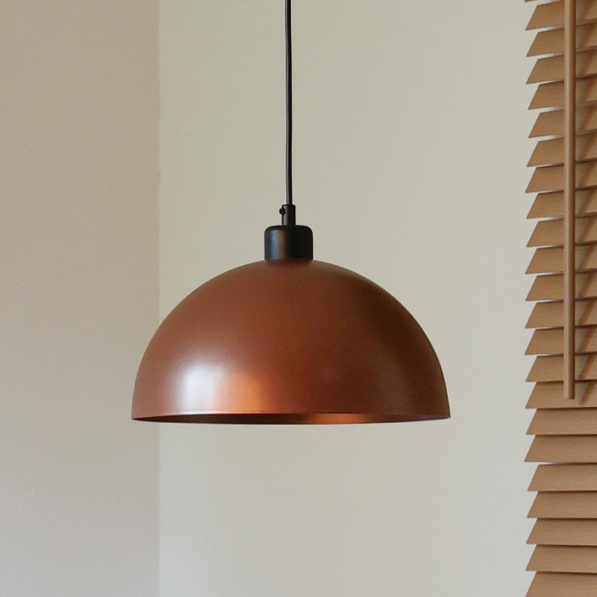 Duolla - Hanglamp aan snoer IRONLINE 1xE27/15W/230V Ø 27 cm koper/zwart