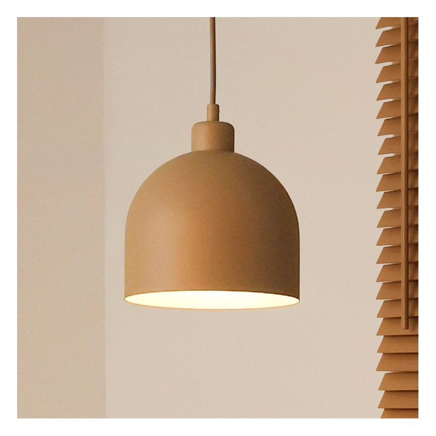Duolla - Hanglamp met kabel IRONLINE 1xE27/15W/230V Ø 17 cm beige