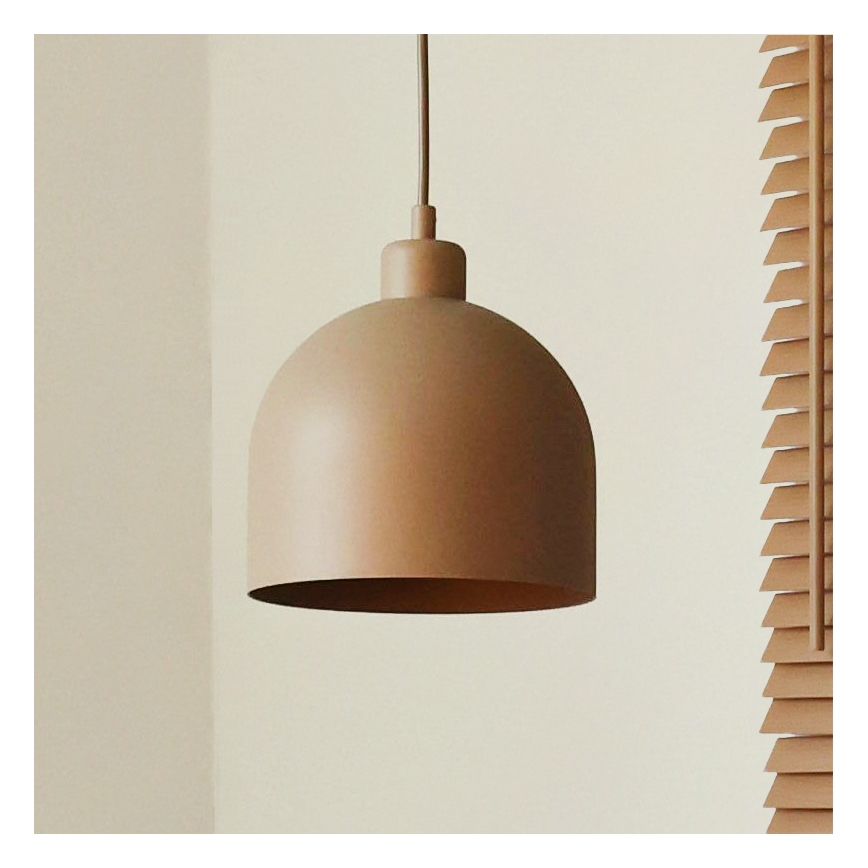 Duolla - Hanglamp met kabel IRONLINE 1xE27/15W/230V Ø 17 cm beige