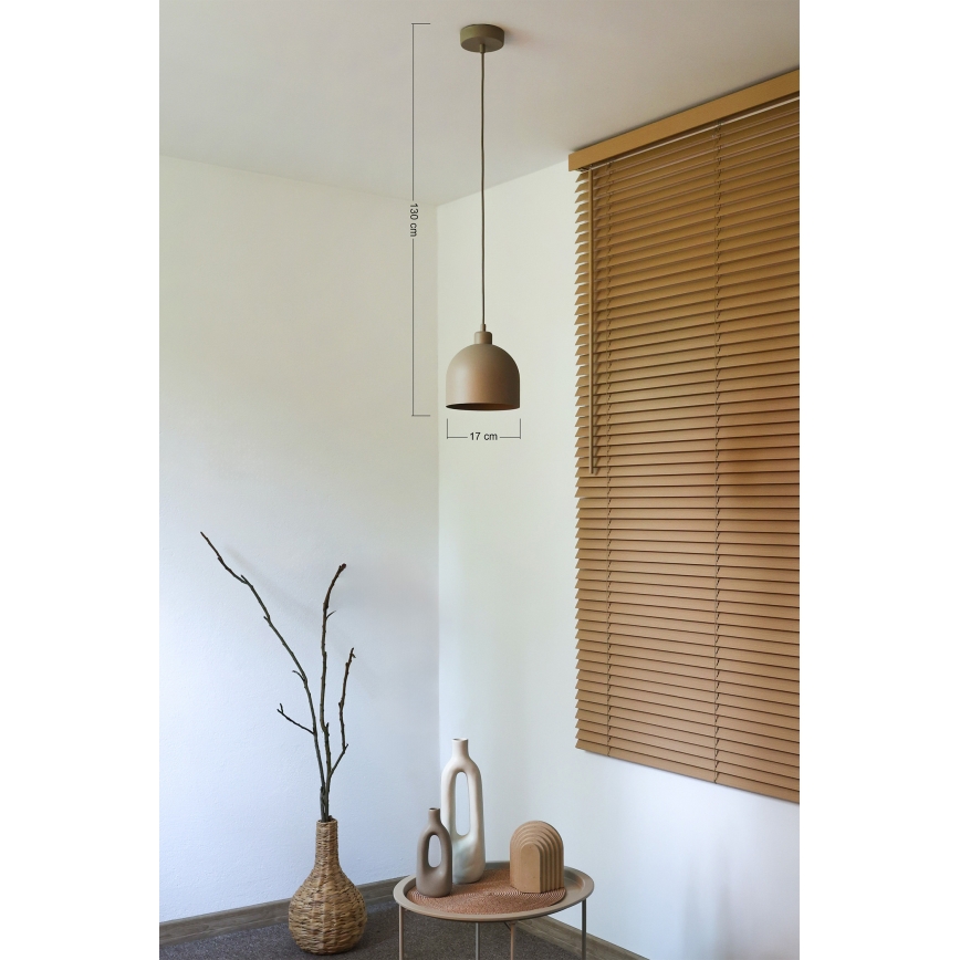 Duolla - Hanglamp met kabel IRONLINE 1xE27/15W/230V Ø 17 cm beige