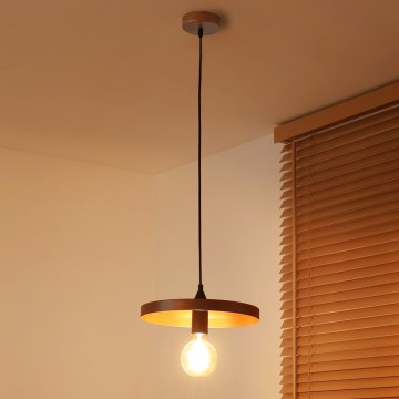 Duolla - Hanglamp met kabel IRONLINE 1xE27/15W/230V Ø 30 cm koper/zwart