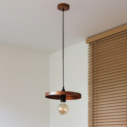 Duolla - Hanglamp met kabel IRONLINE 1xE27/15W/230V Ø 30 cm koper/zwart