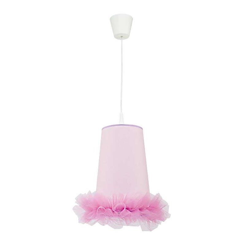 Duolla - Kinder hanglamp aan een koord BALLET 1xE27/40W/230V diameter 21 cm roze
