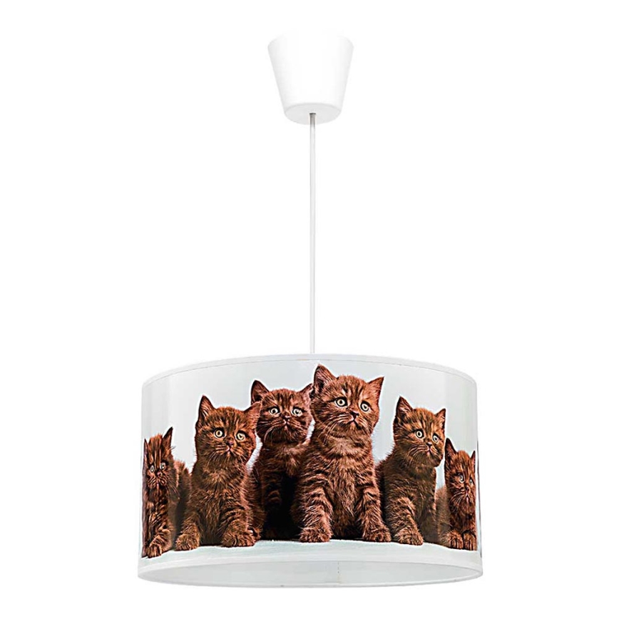 Duolla - Kinder hanglamp aan een koord CATS 1xE27/40W/230V diameter 35 cm