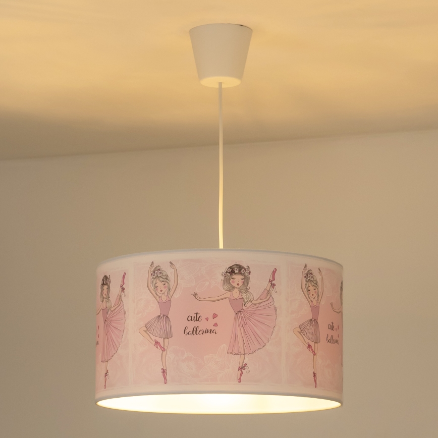 Duolla - Kinder hanglamp aan een koord PRINT M 1xE27/40W/230V diameter 35 cm ballerina's