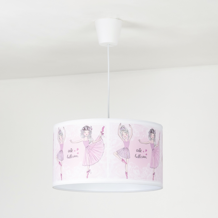 Duolla - Kinder hanglamp aan een koord PRINT M 1xE27/40W/230V diameter 35 cm ballerina's